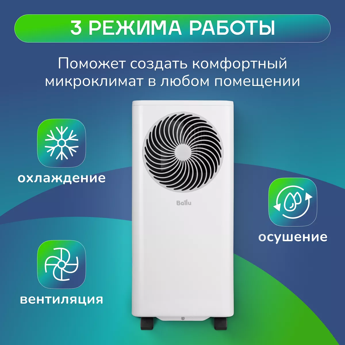Мобильный кондиционер Ballu BPAC-10 OR/N6 Мобильный кондиционер Ballu BPAC-10 OR/N6