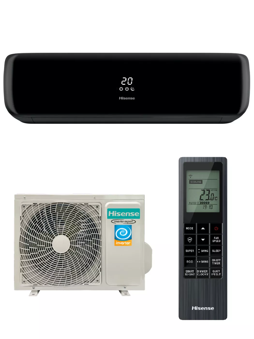 Hisense AS-10UW4RVETG01(B) BLACK CRYSTAL SUPER DC Inverter Wi-Fi Hisense AS-10UW4RVETG01(B) BLACK CRYSTAL SUPER DC Inverter Wi-Fi